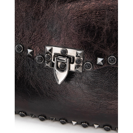 VALENTINO GARAVANI Rockstud Rolling Bag mit Guitar-Strap Leder schwarz Pre-owned Designer Secondhand Luxurylove