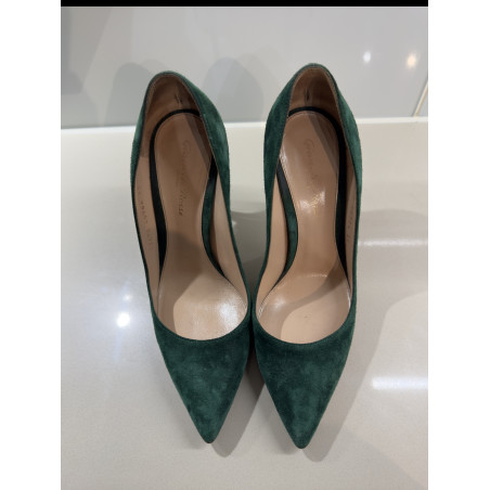 GIANVITO ROSSI Pumps Wildleder grün 37 Pre-owned Designer Secondhand Luxurylove