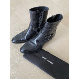 SAINT LAURENT Wyatt Boots schwarz 40 Pre-owned Designer Secondhand Luxurylove