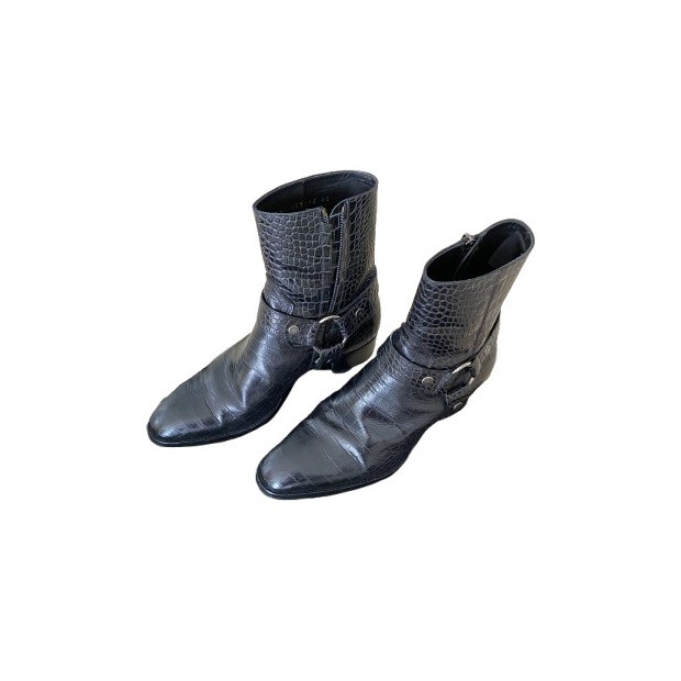 SAINT LAURENT Wyatt Boots schwarz 40 Pre-owned Designer Secondhand Luxurylove