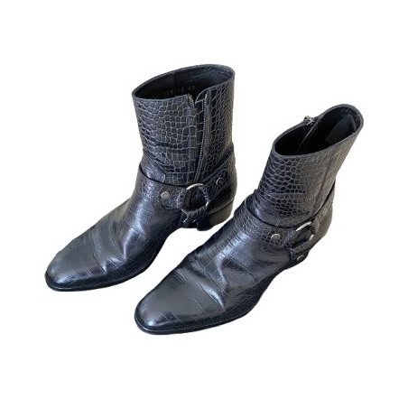 SAINT LAURENT Wyatt Boots schwarz 40 Pre-owned Designer Secondhand Luxurylove