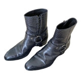 SAINT LAURENT Wyatt Boots schwarz 40 Pre-owned Designer Secondhand Luxurylove