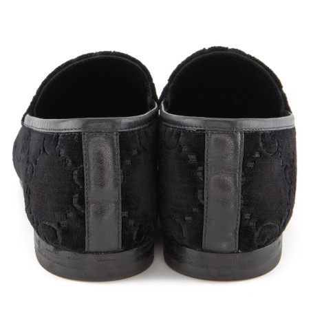 GUCCI Jordaan Horsebit GG velvet loafer - Pre-loved Designer Second Hand | LUXURYLOVE