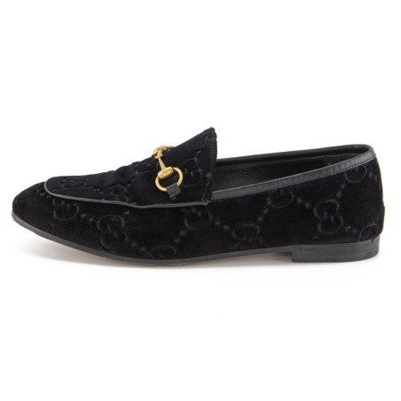 GUCCI Jordaan Horsebit GG velvet loafer - Pre-loved Designer Second Hand | LUXURYLOVE
