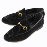 Jordaan Horsebit GG velvet loafer
