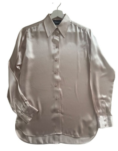 THE KOOPLES Silk shirt pale pink chipboard- NEW - Pre-loved Designer Second Hand | LUXURYLOVE