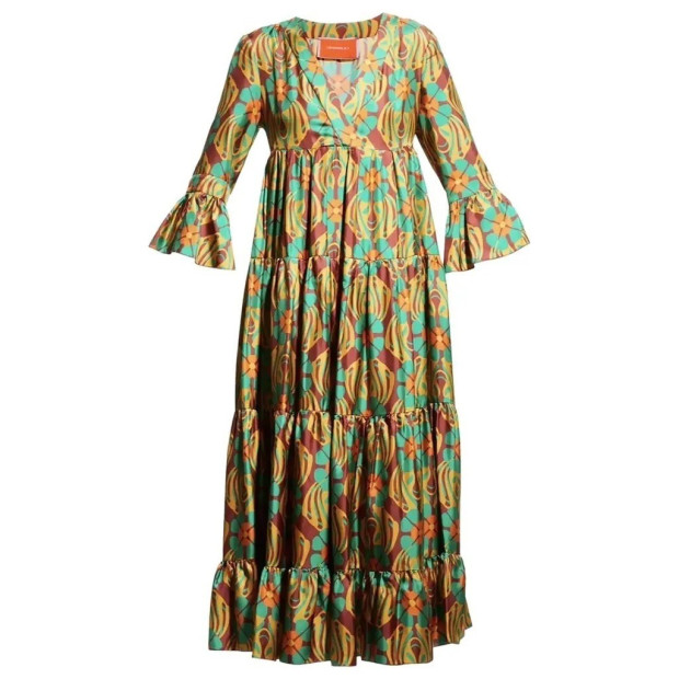 LA DOUBLEJ Maxidress Print multicolor L NEU Pre-owned Designer Secondhand Luxurylove