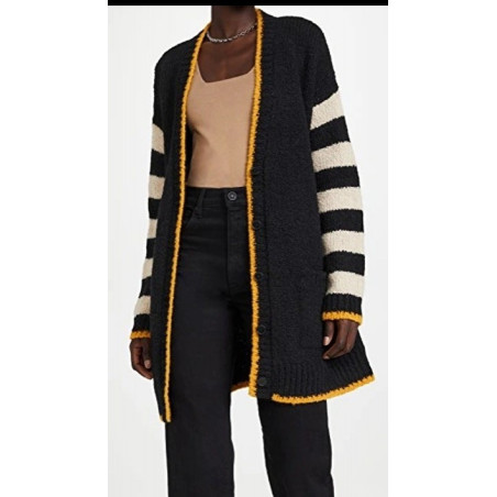 LA DOUBLEJ Bowling Cardigan stripes alpaca wool - Pre-loved Designer Second Hand | LUXURYLOVE