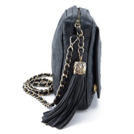 CHANEL CC Camera Tassel Bag vintage schwarz Pre-owned Designer Secondhand Luxurylove