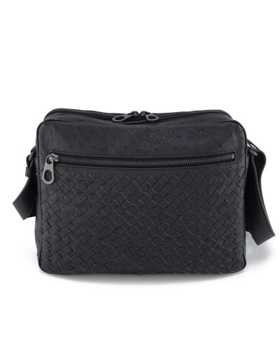 BOTTEGA VENETA Intrecciato Unisex Crossbody Bag Straussenleder