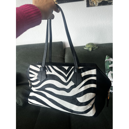 KAREN MILLEN Schultertasche Zebra Print NEU Pre-owned Designer Secondhand Luxurylove