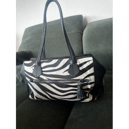 KAREN MILLEN Schultertasche Zebra Print NEU Pre-owned Designer Secondhand Luxurylove