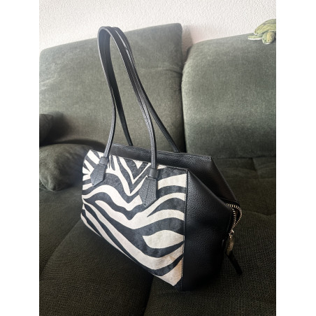 KAREN MILLEN Schultertasche Zebra Print NEU Pre-owned Designer Secondhand Luxurylove