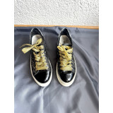 NOCLAIM Sneaker 37 Gold Black Patent Leather Pre-owned Designer Secondhand Luxurylove.