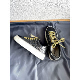 NOCLAIM Sneaker 37 Gold Black Patent Leather Pre-owned Designer Secondhand Luxurylove.