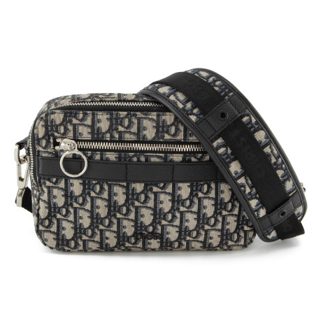 DIOR Safari Messenger Bag Oblique navy Pre-owned Designer Secondhand Luxurylove