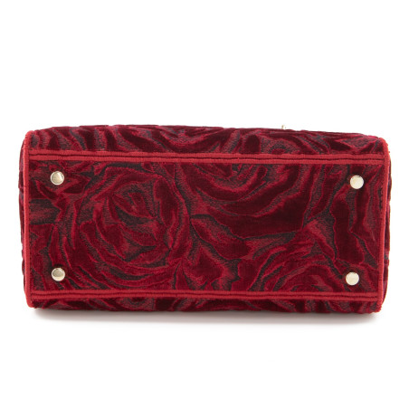 DIOR Lady D-Lite medium Samt bordeaux rot 2021 Pre-owned Designer Secondhand Luxurylove