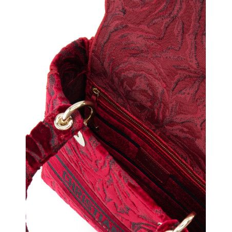 DIOR Lady D-Lite medium Samt bordeaux rot 2021 Pre-owned Designer Secondhand Luxurylove