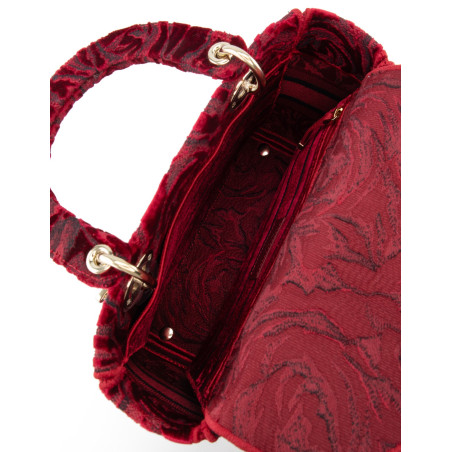 DIOR Lady D-Lite medium Samt bordeaux rot 2021 Pre-owned Designer Secondhand Luxurylove