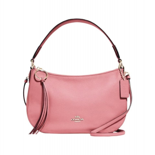 COACH Sutton Crossbody Bag pink gold Pre-owned Designer Secondhand Luxurylove