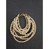 Beaded anklet with gold