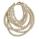Beaded anklet with gold