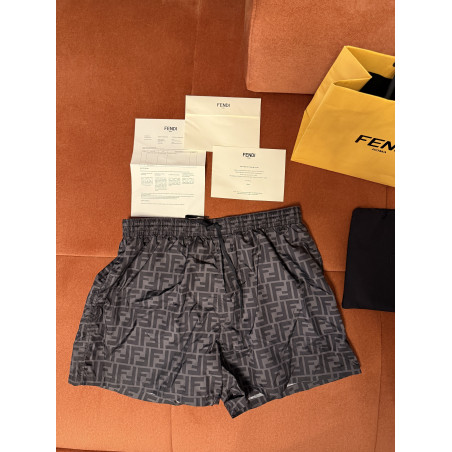FENDI Sea Shorts grey black Monogram 50 Pre-owned Designer Secondhand Luxurylove 