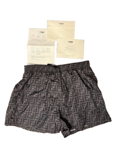 FENDI Sea Shorts grey black Monogram 50 Pre-owned Designer Secondhand Luxurylove