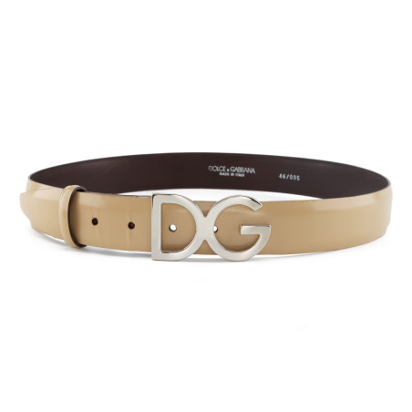 DOLCE GABBANA Logo Gürtel Leder beige 85 Pre-owned Designer Secondhand Luxurylove