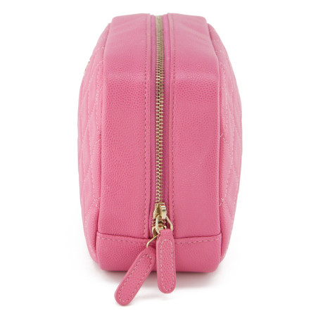 CHANEL Curvy Make-Up Pouch Vanity Bag Leder schwarz Pre-owned Designer Secondhand Luxurylove
