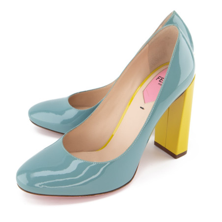 FENDI Eloise Block Pumps multicolor 36.5 Pre-owned Secondhand Luxurylove