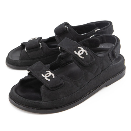 CHANEL CC Crystal Dad Sandals - Pre-loved Designer Second Hand | LUXURYLOVE