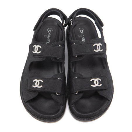 CHANEL CC Crystal Dad Sandals - Pre-loved Designer Second Hand | LUXURYLOVE
