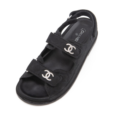 CHANEL CC Crystal Dad Sandals - Pre-loved Designer Second Hand | LUXURYLOVE