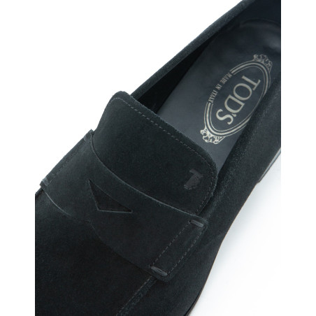 TOD`S Slipper Loafer Herren Pashmy Suede schwarz 46.5 Pre-owned Designer Secondhand Luxurylove