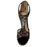 Lana 120 Black Lace T-bar Sandals