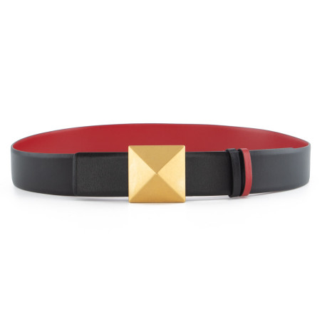 VALENTINO GARAVANI VLogo Wendegürtel schwarz rot 95 Pre-owned Secondhand Luxurylove