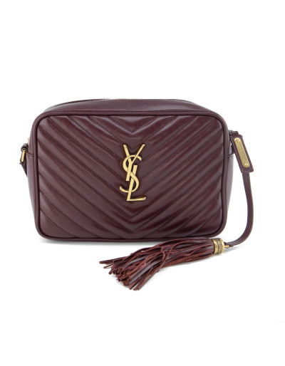 SAINT LAURENT Lou Tassel Camera Bag medium bordeaux Pre-owned Designer Secondhand Luxurylove