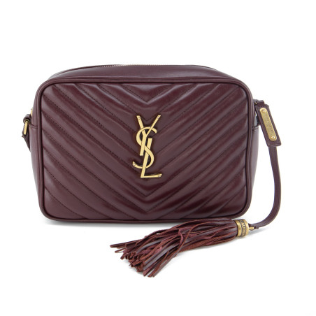 SAINT LAURENT Lou Tassel Camera Bag medium bordeaux Pre-owned Designer Secondhand Luxurylove