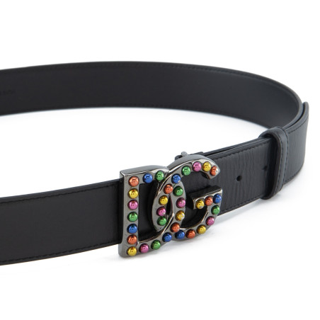 DOLCE & GABBANA DG Rainbow Pearl Logo Belt - Pre-loved Designer Second Hand | LUXURYLOVE
