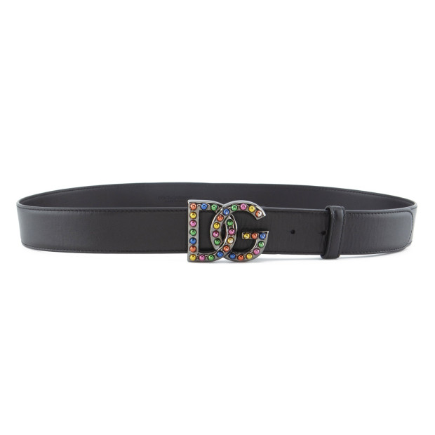 DOLCE & GABBANA DG Rainbow Pearl Logo Belt - Pre-loved Designer Second Hand | LUXURYLOVE