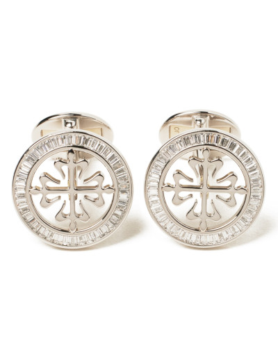 PATEK PHILIPPE Calavtrava Manschettenknöpfe Platin & Diamanten Pre-owned Designer Secondhand Luxurylove