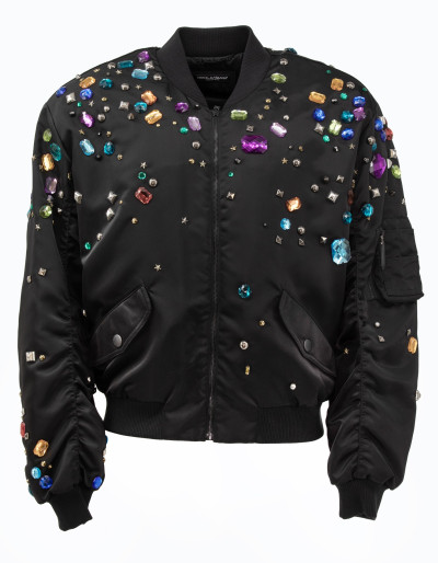 DOLCE & GABBANA Crystal bomber jacket - Pre-loved Designer Second Hand | LUXURYLOVE