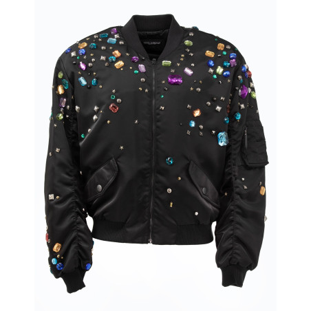 DOLCE & GABBANA Crystal bomber jacket - Pre-loved Designer Second Hand | LUXURYLOVE