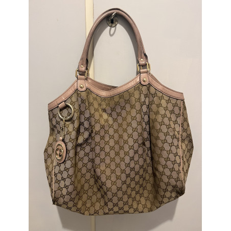 GUCCI GG Monogram Tasche Canvas Leder Pre-owned Designer Secondhand Luxurylove.