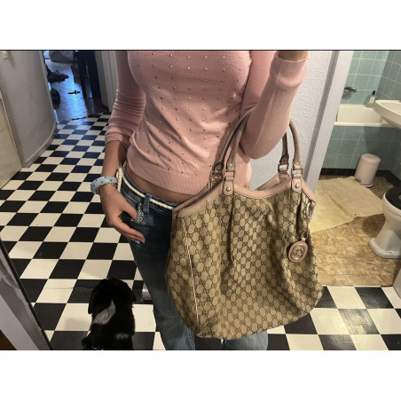 GUCCI GG Monogram Tasche Canvas Leder Pre-owned Designer Secondhand Luxurylove.
