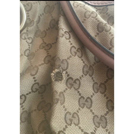 GUCCI GG Monogram Tasche Canvas Leder Pre-owned Designer Secondhand Luxurylove.