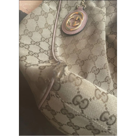 GUCCI GG Monogram Tasche Canvas Leder Pre-owned Designer Secondhand Luxurylove.