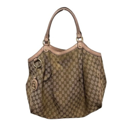 GUCCI GG Monogram Tasche Canvas Leder Pre-owned Designer Secondhand Luxurylove.