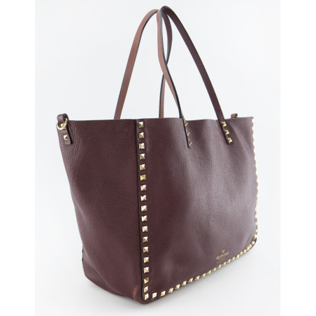 VALENTINO GARAVANI Rockstud Crossbody Bag bordeaux Pre-owned Designer Secondhand Luxurylove